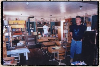 Interior of the one-room schoolhouse at Double R Guest Ranch.